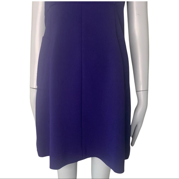 DIANE VON FURSTENBURG Halle Ponte Knit Purple Sleeveless Dress - Picture 6 of 16